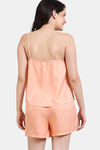 Zivame Checkered Sheen Woven Shorts Set - Pink Sand — thumbnail 4